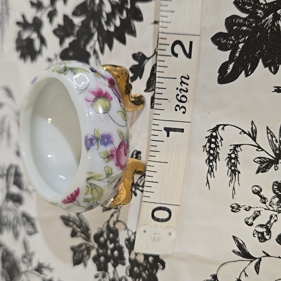 Floral Porcelain Trinket Dish with Gold Accents so2 - Picture 6 of 6